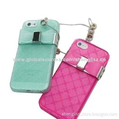 Special Design Cute Bowknot Soft TPU Case Covers for iPhone 5G/4G, OEM/ODM Orders Accepted